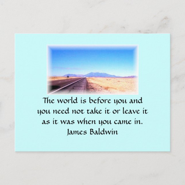 The world is before you postcard (Front)