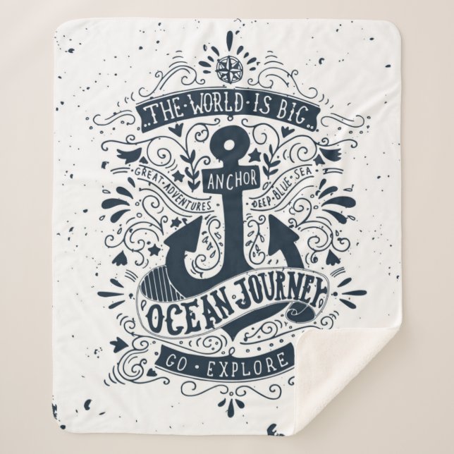 The World Is Big - Go Explore Sherpa Blanket (Front)