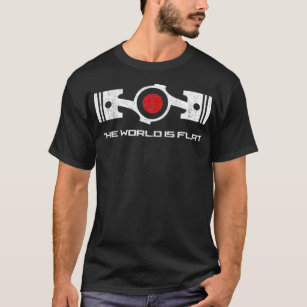 The World Is Flat Opposed Cylinder Engine Japan Fl T-Shirt
