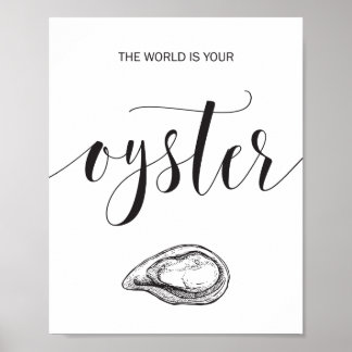 The World is Your Oyster Calligraphy Inspirational Poster