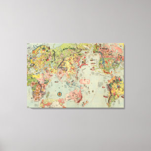 The World Map at a Glance - World Air Routes Canvas Print