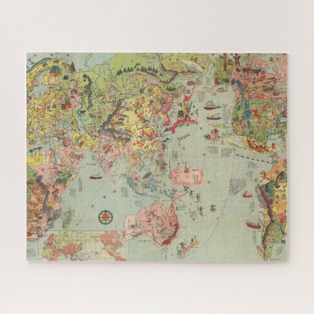 The World Map at a Glance - World Air Routes Jigsaw Puzzle (Horizontal)