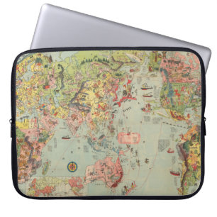 The World Map at a Glance - World Air Routes Laptop Sleeve