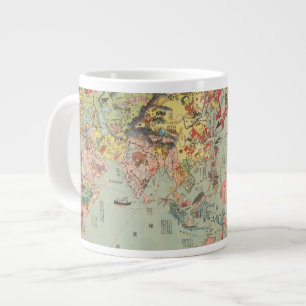 The World Map at a Glance - World Air Routes Large Coffee Mug