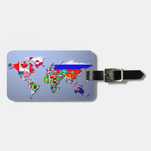 The World Map With Their Flags Luggage Tag