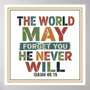 The World May Forget You He Never Will Spiritual Poster