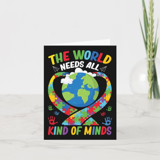 The World Needs All Kinds Of Minds Neurodiversity  Card (Front)