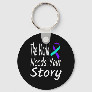 The World Needs Your Story Suicide Prevention Ribb Key Ring