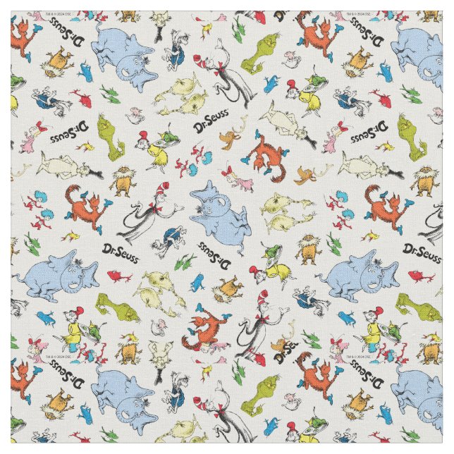 The World of Dr. Seuss Pattern Fabric (Close Up)