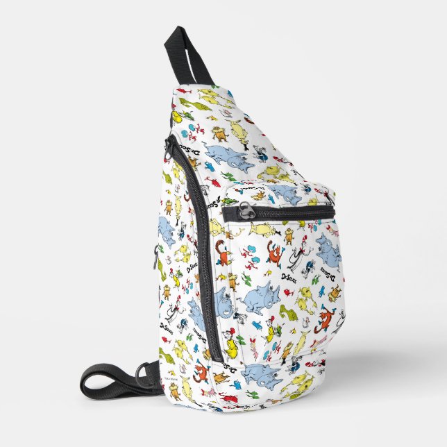 The World of Dr. Seuss Pattern Sling Bag (Left Corner)