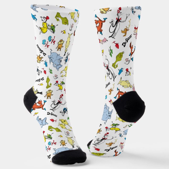 The World of Dr. Seuss Pattern Socks (Angled)