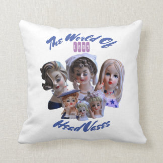 The World of Lady Head Vases Cushion