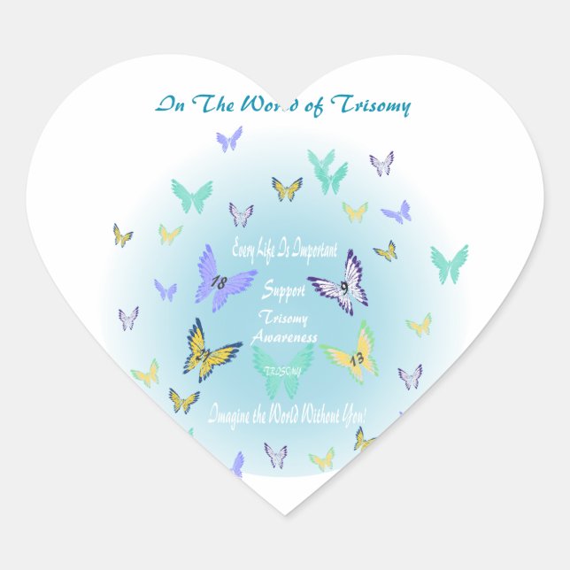 The World of Trisomy Heart Sticker (Front)