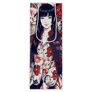 The World of Yokai - Foxes, Hannya Masks- Wine Gift Bag
