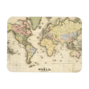 The World on Mercator's Projection 1840 Magnet