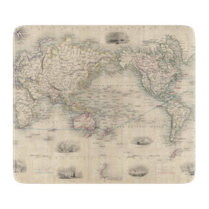 The World On Mercator's Projection Cutting Board