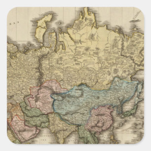 The World on Mercator's projection, eastern part Square Sticker
