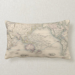 The World On Mercator's Projection Lumbar Cushion