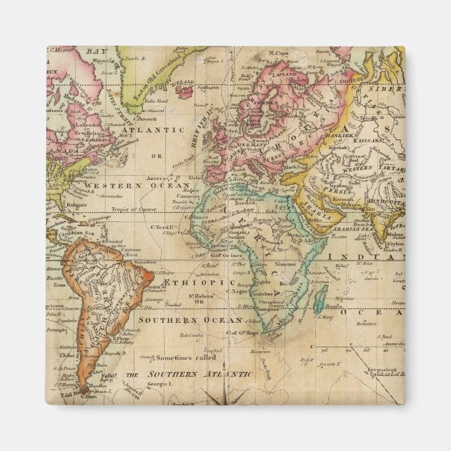 The World on Mercator's Projection Magnet (Front)
