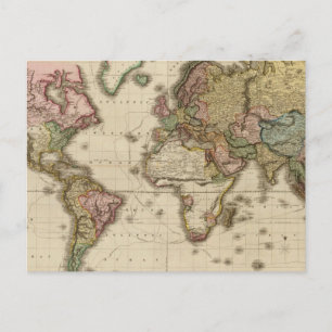 The World on Mercator's projection Postcard