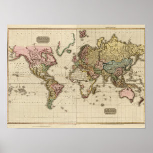 The World on Mercator's projection Poster