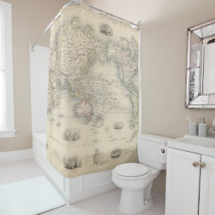 The World On Mercator's Projection Shower Curtain