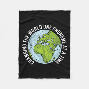 The World One Phoneme At A Time Dyslexia Awareness Fleece Blanket