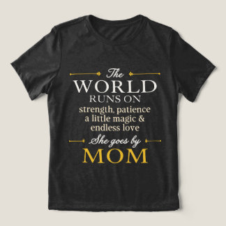 The World Runs On Love She Goes By Mum Charcoal Tri-Blend Shirt