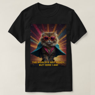The World’s Not Ready – Confident Cat Humour Desig T-Shirt