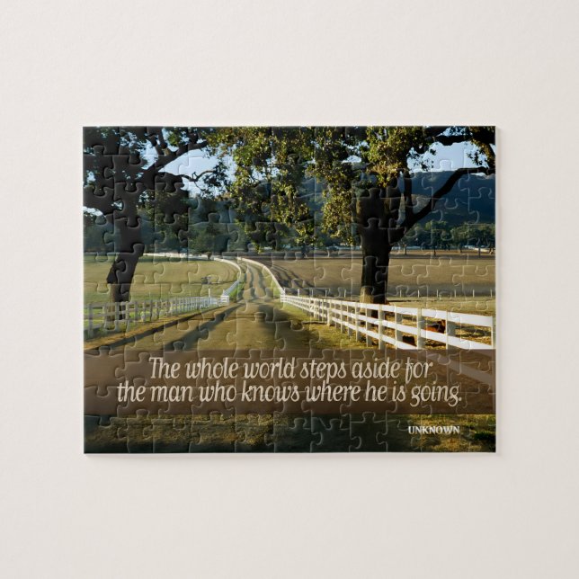 "The world steps aside" Inspirational Quote Jigsaw Puzzle (Horizontal)