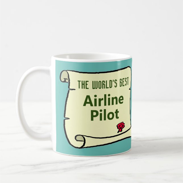 The World's Best Airline Pilot. Coffee Mug (Left)