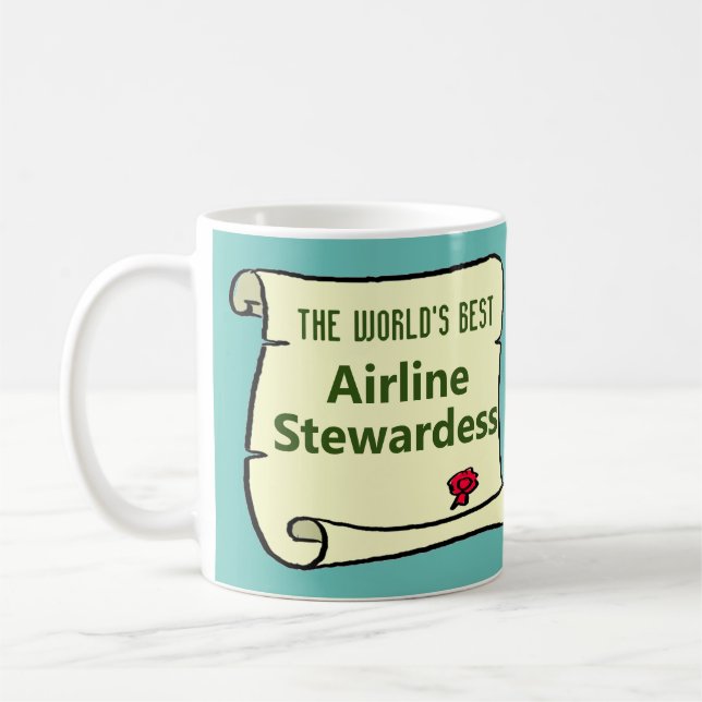 The World's Best Airline Stewardess. Coffee Mug (Left)
