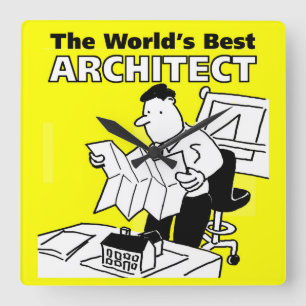 The World's Best Architect Square Wall Clock