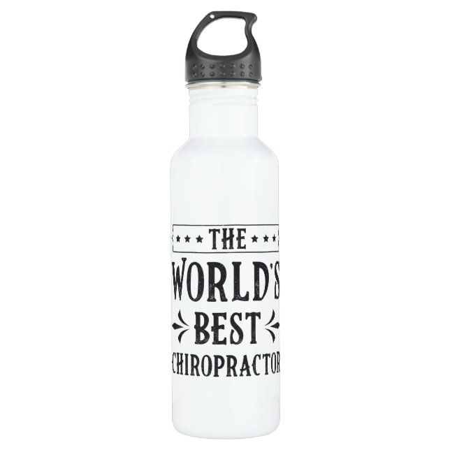 The World's Best Chiropractor Chiropractic Spine 710 Ml Water Bottle (Front)