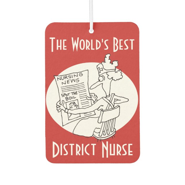 The World's Best District Nurse Car Air Freshener (Front)