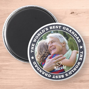 The World's Best Grandad Modern Photo Keepsake Magnet