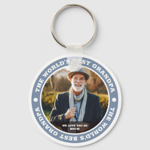 The World's Best Grandpa Modern Custom Photo Key Ring