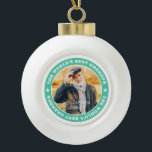 The World's Best Grandpa Modern Star Custom Photo Ceramic Ball Christmas Ornament<br><div class="desc">This simple and classic design is composed of serif typography and add a custom photo.</div>