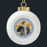The World's Best Grandpa Modern Star Custom Photo Ceramic Ball Christmas Ornament<br><div class="desc">This simple and classic design is composed of serif typography and add a custom photo.</div>