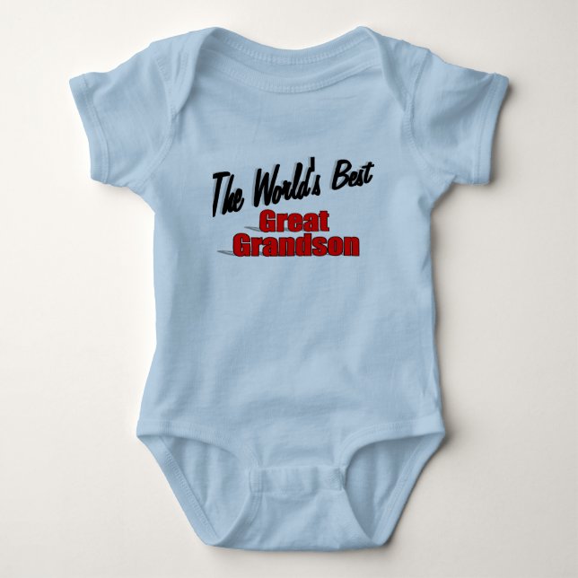 The World's Best Great Grandson Baby Bodysuit (Front)