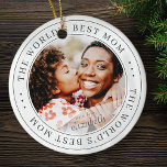 The World's Best Mum Classic Simple Photo Ceramic Tree Decoration<br><div class="desc">This simple and classic design is composed of serif typography and add a custom photo.</div>