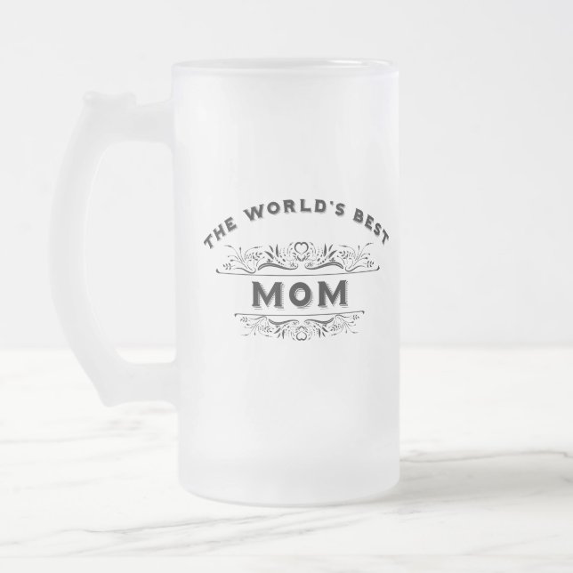 The World's Best Mum Frosted Glass Beer Mug (Left)