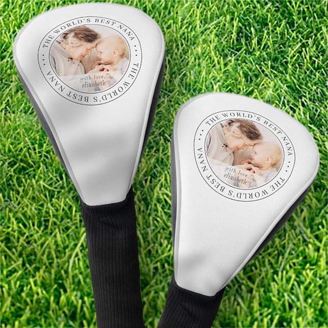 The World's Best Nana Classic Simple Photo Golf Head Cover (Creator Uploaded)