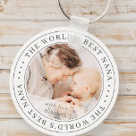The World's Best Nana Classic Simple Photo Key Ring<br><div class="desc">This simple and classic design is composed of serif typography and add a custom photo.</div>