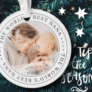 The World's Best Nana Classic Simple Photo Ornament