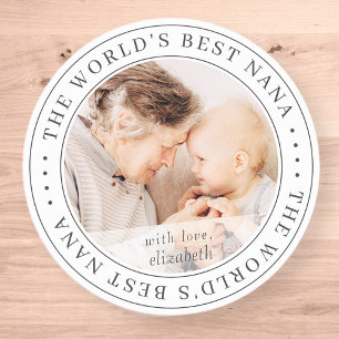 The World's Best Nana Classic Simple Photo Round Sticker