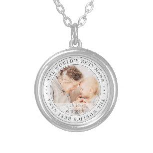The World's Best Nana Classic Simple Photo Silver Plated Necklace