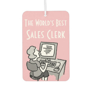 The World's Best Sales Clerk Office Worker Car Air Freshener