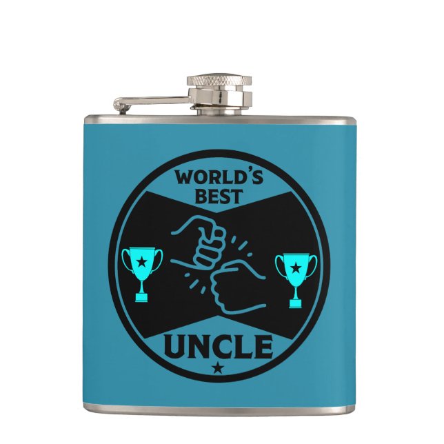 The worlds Best Uncle Hip Flask (Front)