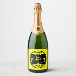 The worlds Best Uncle Sparkling Wine Label